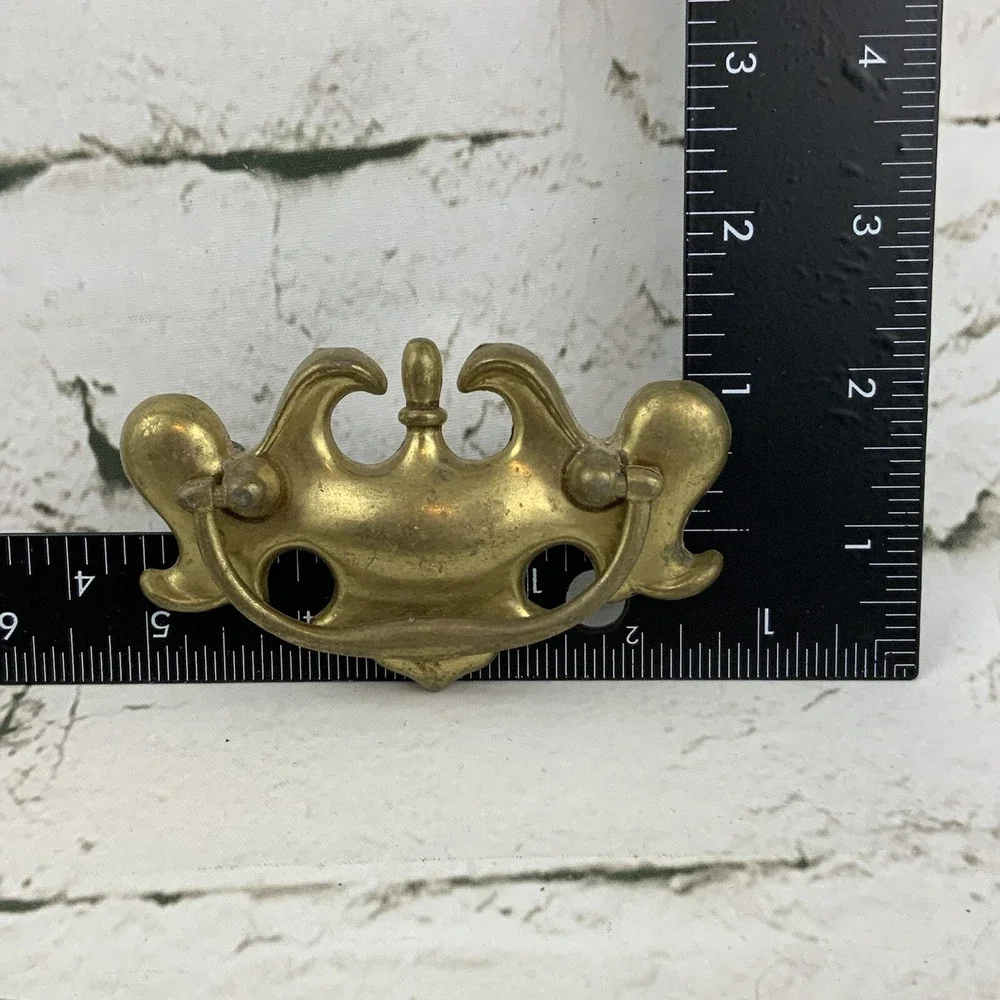 Vintage Brass Drawer Pulls Victorian Ornate Lot Of 4
